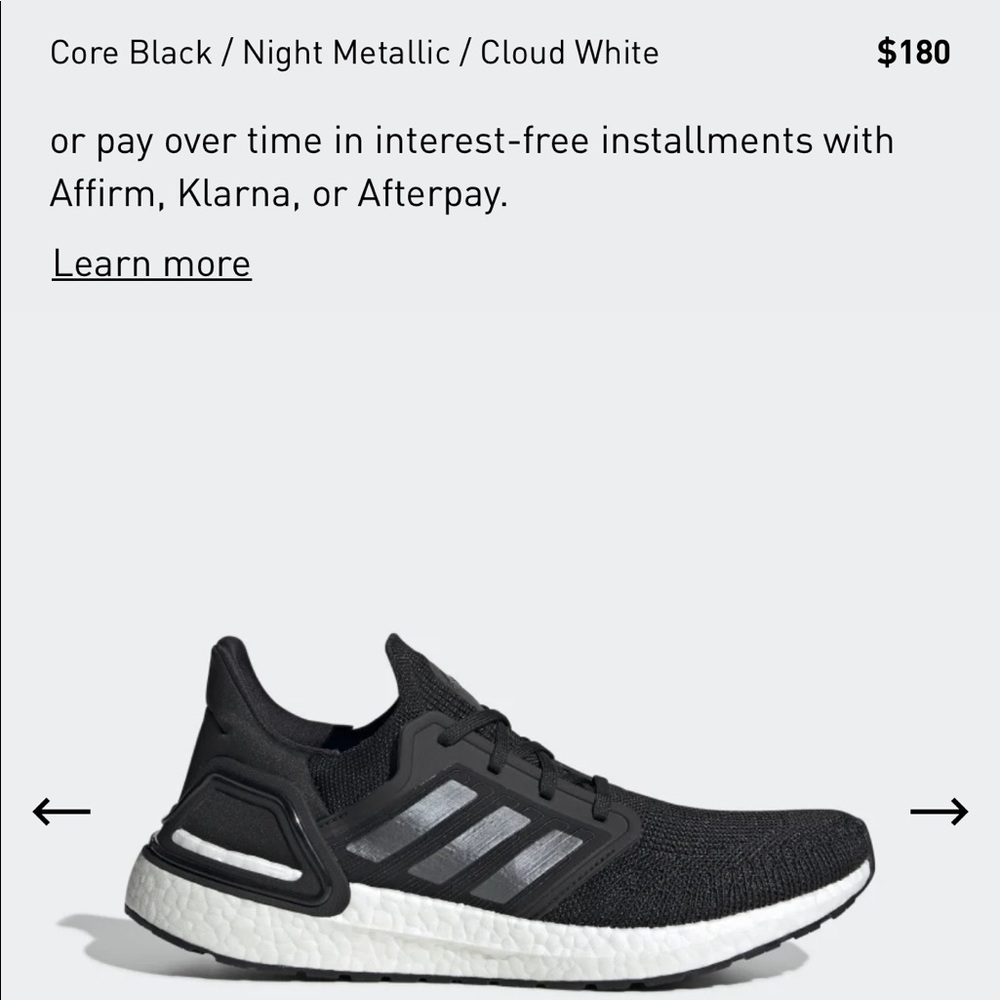 Adidas ULTRABOOST 20 Black, like new!